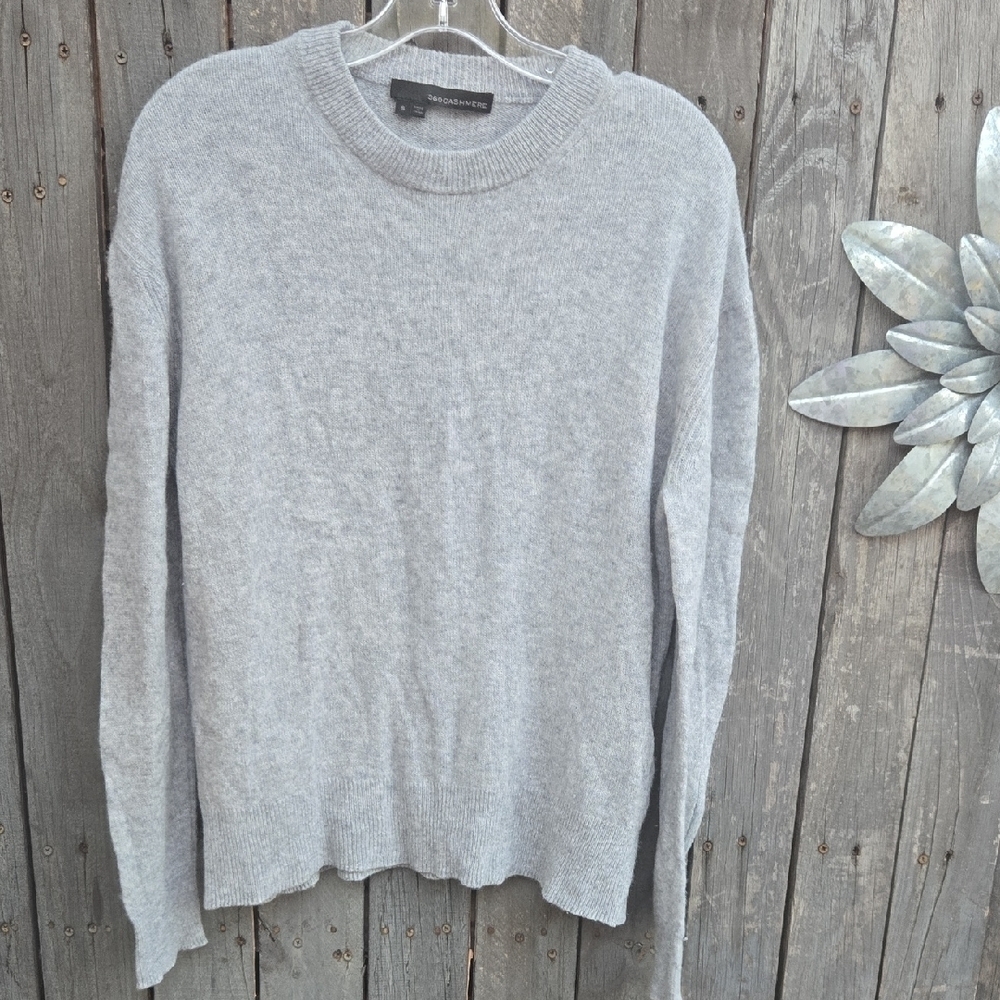 360 Cashmere Light Gray Crew Neck Sweater